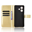 Etui z klapką do Oppo A40 / Oppo A40m, Crazy Horse Wallet, złote