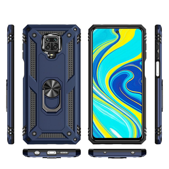Etui pancerne do Xiaomi Redmi Note 9S / 9 Pro,, Nox Case Ring, granatowe