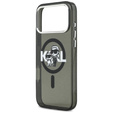 Etui Karl Lagerfeld IML Glitter Karl & Choupette Sketch Logo MagSafe do iPhone 17 Pro Max