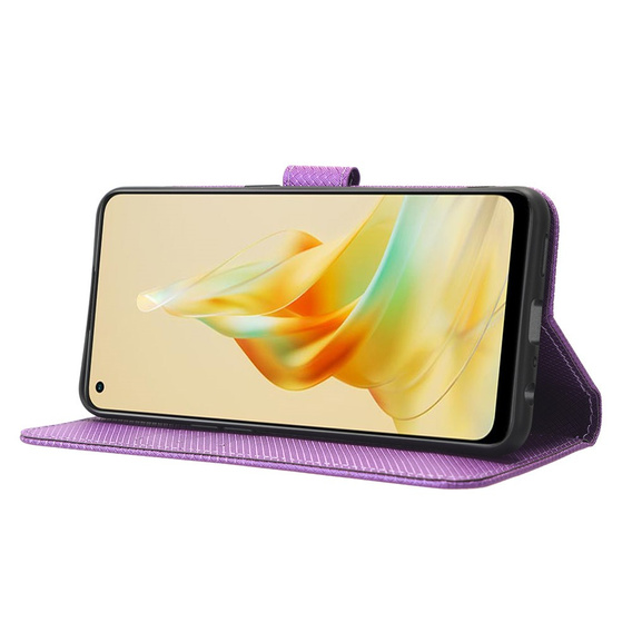 Etui z klapką do Oppo Reno8 T 4G, Wallet Smart Magnet, fioletowe