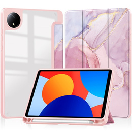 Etui Smartcase Hybrid do Xiaomi Redmi Pad SE 8.7", z miejscem na rysik – różowe Marble
