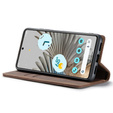 Etui CASEME do Google Pixel 7 Pro, Leather Wallet Case, brązowe