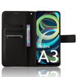 Etui z klapką do Xiaomi Redmi A3, Wallet Smart Magnet, czarne