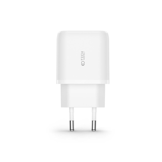 Tech-Protect C20W QC3.0 Uniwersalna Ładowarka Sieciowa USB-A USB-C, White