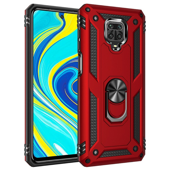 Etui pancerne do Xiaomi Redmi Note 9S / 9 Pro, Nox Case Ring, czerwone