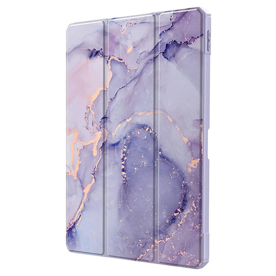 Etui do iPad Air 11" 2025/2024 (7/6 gen.), Smartcase Hybrid, z miejscem na rysik, Marble fioletowe