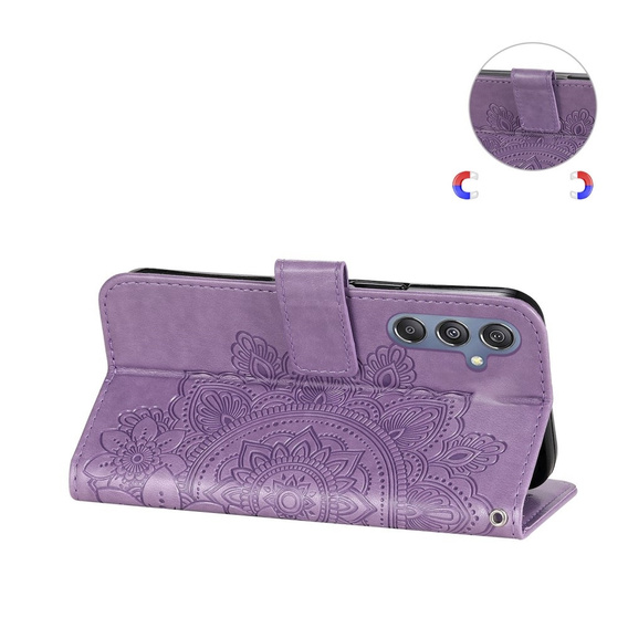 Etui z klapką do Samsung Galaxy M34 5G, Mandala, fioletowe