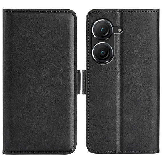 Etui z klapką do Asus Zenfone 9 5G / 10 5G, Wallet PU Leather Case, czarne
