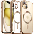 Etui do iPhone 15, Electro MagSafe, złote + Szkło na ekran