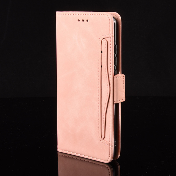 Etui z klapką do Xiaomi Redmi 15 5G / 4G, Card Slot, portfelowe, różowe