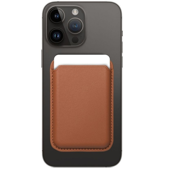 Magnetyczny portfel na karty Leather Mag Wallet – kompatybilny z MagSafe - brązowy