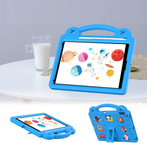 Etui do iPad 10.2" 2021/2020/2019 (9/8/7 gen.) / Air 10.5" 2019 (3 gen.) , Cute Patterns, z podstawką, Niebieskie