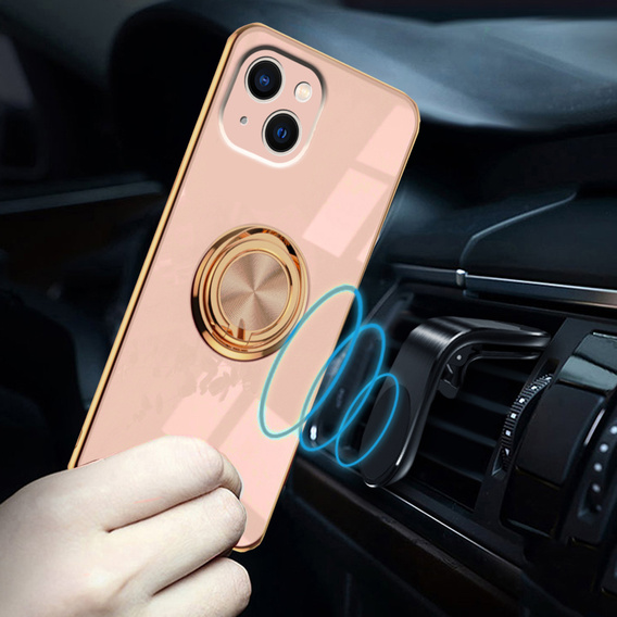 Etui do iPhone 14 Plus, Electro Ring, jasnoróżowe