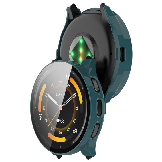 2w1 Etui + Szkło Hartowane do Garmin Venu 3, Zielone