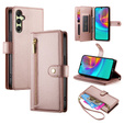 Etui z klapką do Samsung Galaxy A36 5G, Wallet Zipper Pocket, różowe