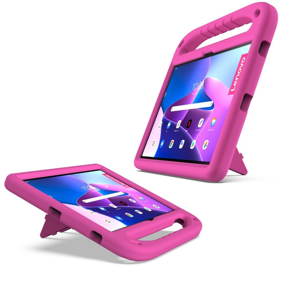 Etui dla dzieci do Lenovo Tab P11 Gen 2 TB350FU TB350XU 11.5", dziecięce z uchwytem, Różowe
