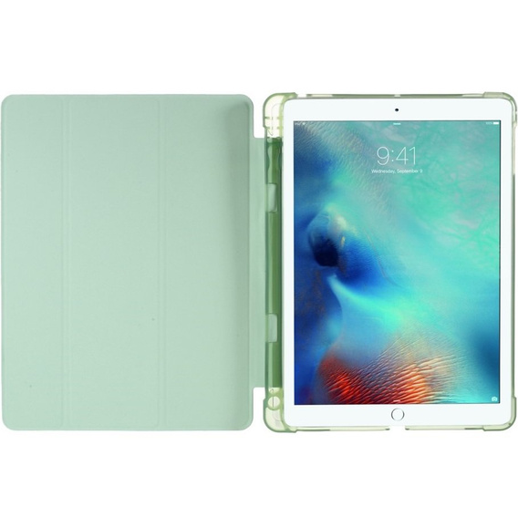 Etui do iPad 9.7" 2018/2017 (6/5 gen.) / Air 2/1 9.7" 2014/2013, Smartcase z miejscem na rysik, Zielone - jasne