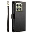 Etui z klapką do Xiaomi 14T, Wallet Zipper Pocket, czarne