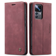 Etui CASEME do Xiaomi 12T / 12T Pro, Leather Wallet Case, czerwone