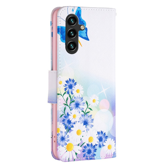 Etui z klapką do Samsung Galaxy A55 5G, Wallet, Butterfly & Flowers białe