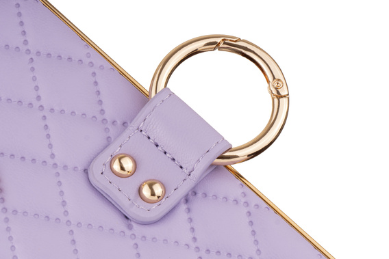 Etui skórzane z ringiem do Samsung Galaxy Z Fold 7 - fioletowe