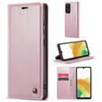 Etui z klapką CASEME do Samsung Galaxy A33 5G, Waxy Textured, różowe