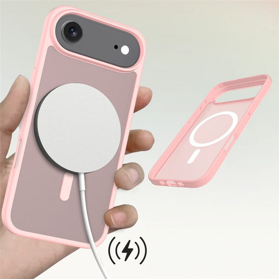Etui Matt Case do iPhone 17 Air, do MagSafe, półprzezroczyste różowe