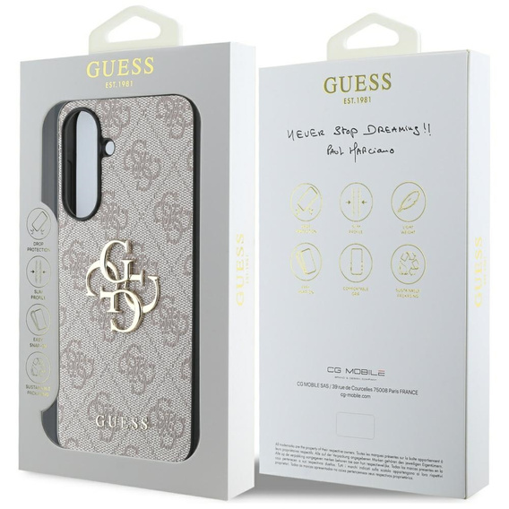 Etui GUESS do Samsung Galaxy A56 5G, 4G Big Metal Logo, różowe
