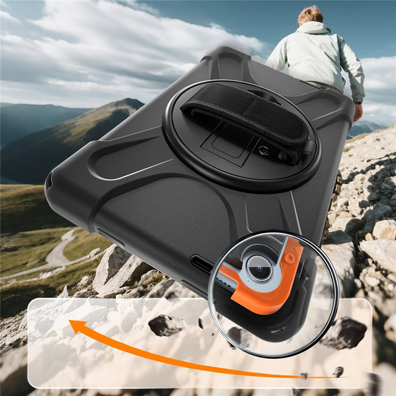 Pancerne etui z podstawką i paskiem na ramię do Lenovo Tab One