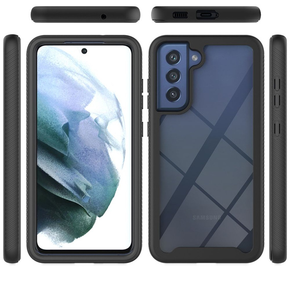 Etui do Samsung Galaxy S21 FE, Shockproof, z folią, czarne