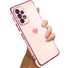 Etui do Samsung Galaxy A13 4G, Electro heart, różowe rose gold