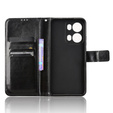 Etui z klapką do Oppo Reno 13 Pro, Crazy Horse Wallet, czarne
