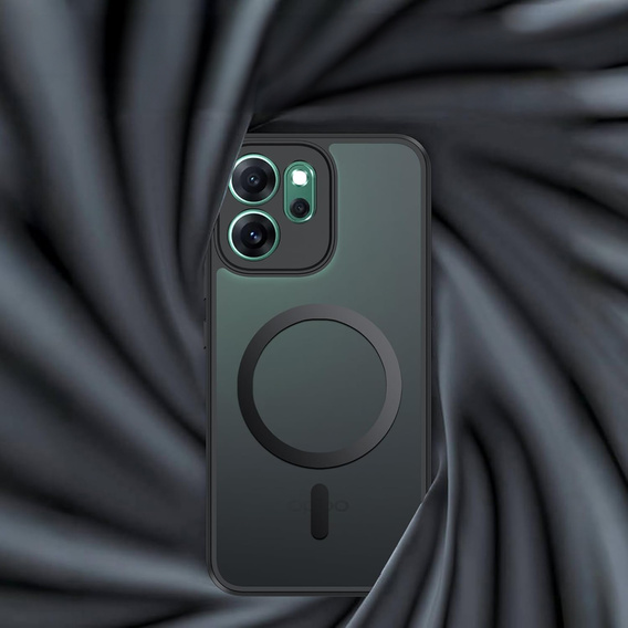 Etui Matt Case do Oppo Reno 14, do MagSafe, półprzezroczyste czarne
