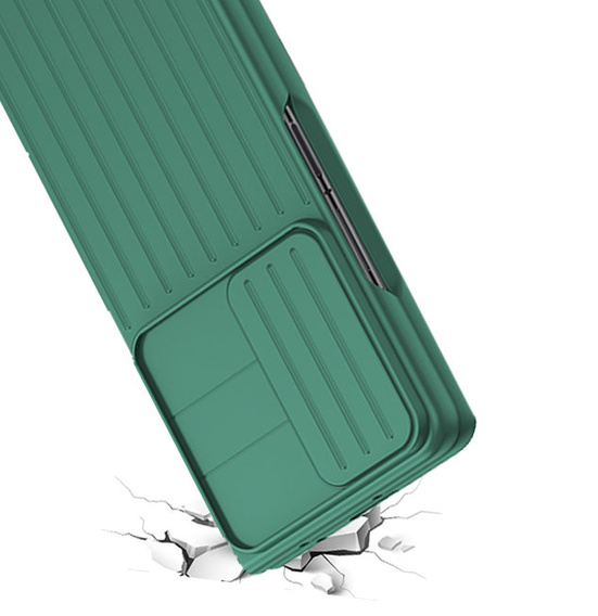Etui PC Case do Samsung Galaxy Z Fold5 5G, z ochroną aparatu, zielone