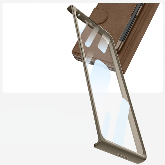 Etui portfelowe z klapką brązowe do Samsung Galaxy Z Fold 7 5G