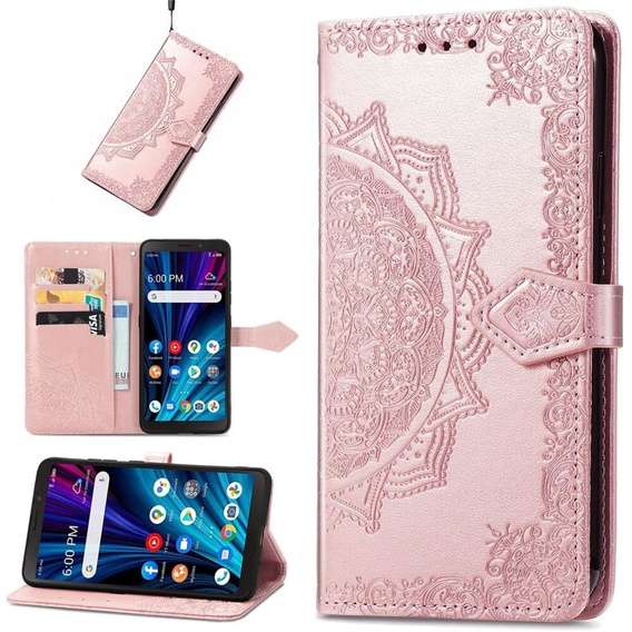 Etui z klapką do OnePlus Nord 4, Mandala, różowe rose gold