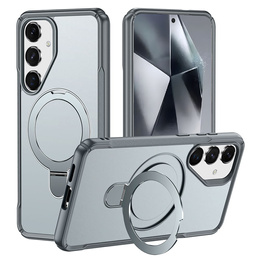 Etui do Samsung Galaxy S25/S24 magnetyczne, z podstawką – szare