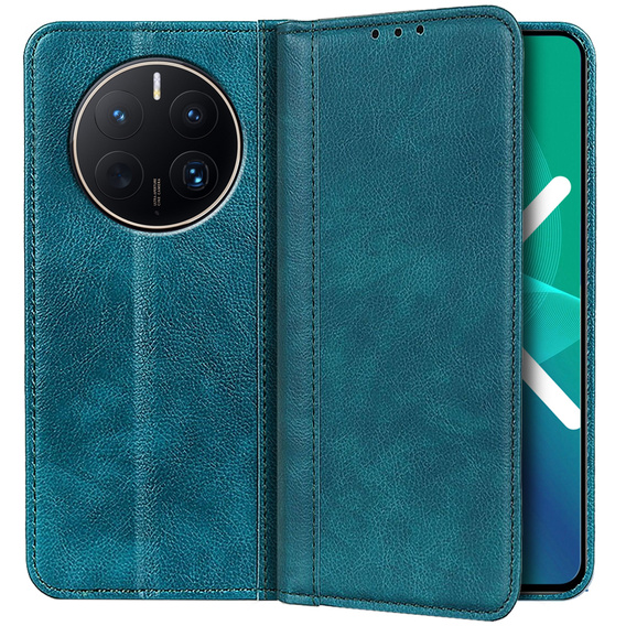 Etui z klapką do Huawei Mate 50 Pro, Wallet Litchi Leather, zielone