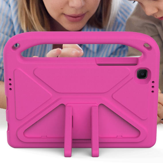 Etui dla dzieci do Samsung Galaxy Tab A7 Lite 8.7 T220 / T225, dziecięce z uchwytem, Różowe
