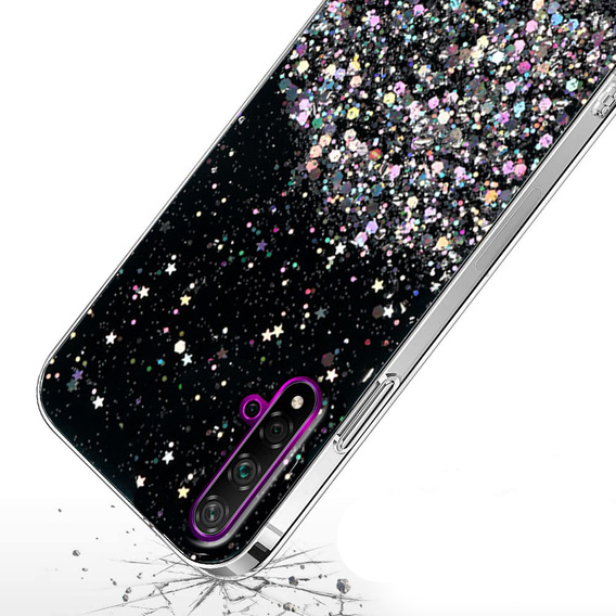 Etui do Huawei Nova 5T/Honor 20, Glittery, czarne