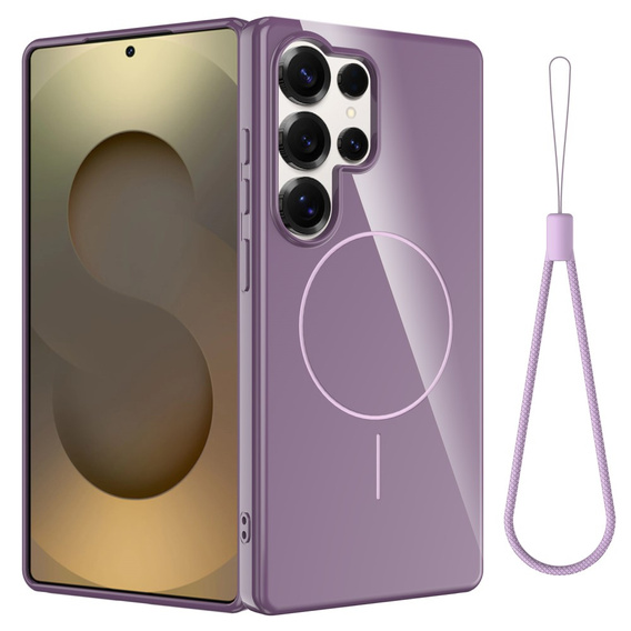 Etui do Samsung Galaxy S25 Ultra, magnetyczne z paskiem – fioletowe