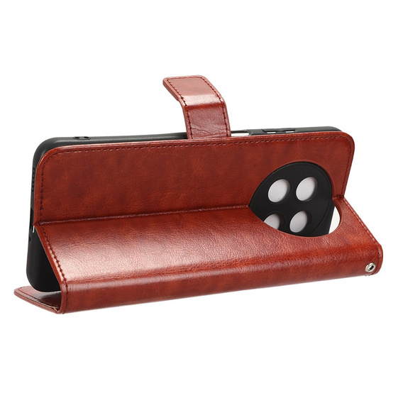Etui z klapką do Huawei Nova Y91 4G, Crazy Horse Wallet, brązowe