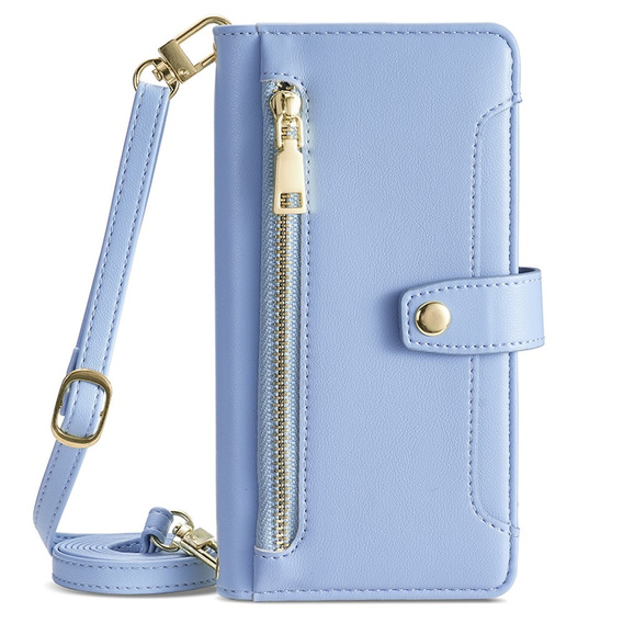 Etui z klapką do Oppo A38 / A18 4G, Wallet Zipper Pocket, niebieskie