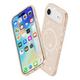 Etui do iPhone 17 Air, do MagSafe, brokat, półprzezroczyste złote