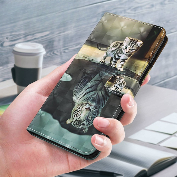 Etui z klapką do Samsung Galaxy A14 4G/5G, Wallet, Cat & Tiger