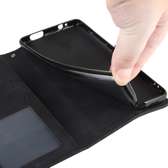 Etui z klapką do Samsung Galaxy Z Fold3 5G, Card Slot, czarne
