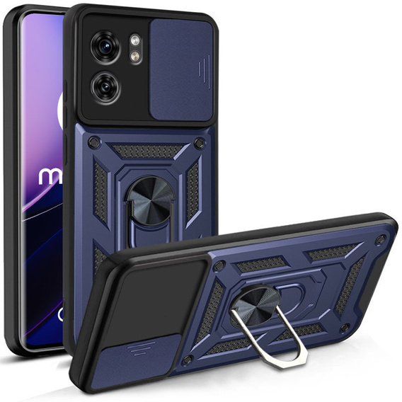 Etui pancerne do Motorola Edge 40, CamShield Slide, granatowe