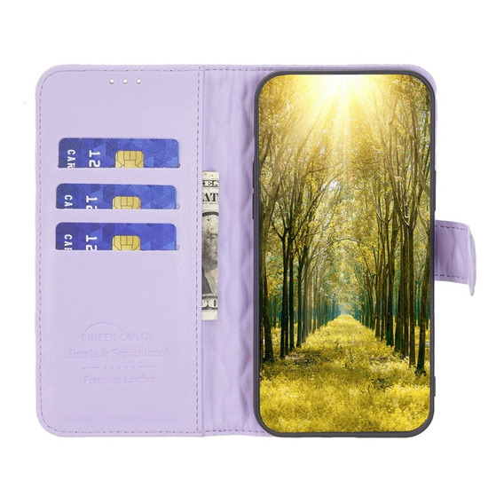 Etui z klapką do Samsung Galaxy A15, Wallet, BINFEN COLOR, fioletowe