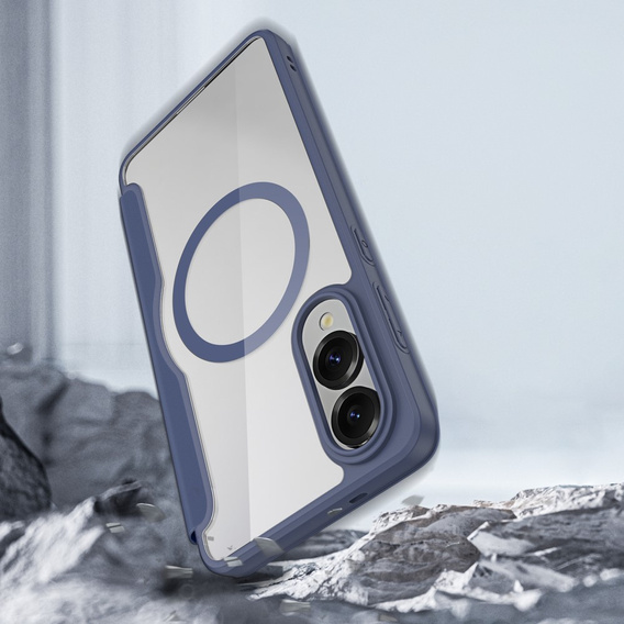 Etui Dux Ducis do Samsung Galaxy S25 Edge, Skin X Pro, MagSafe, granatowe