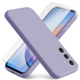 Zestaw Etui do Samsung Galaxy A34 5G, silicone lite, silikonowe, fioletowe + szkło